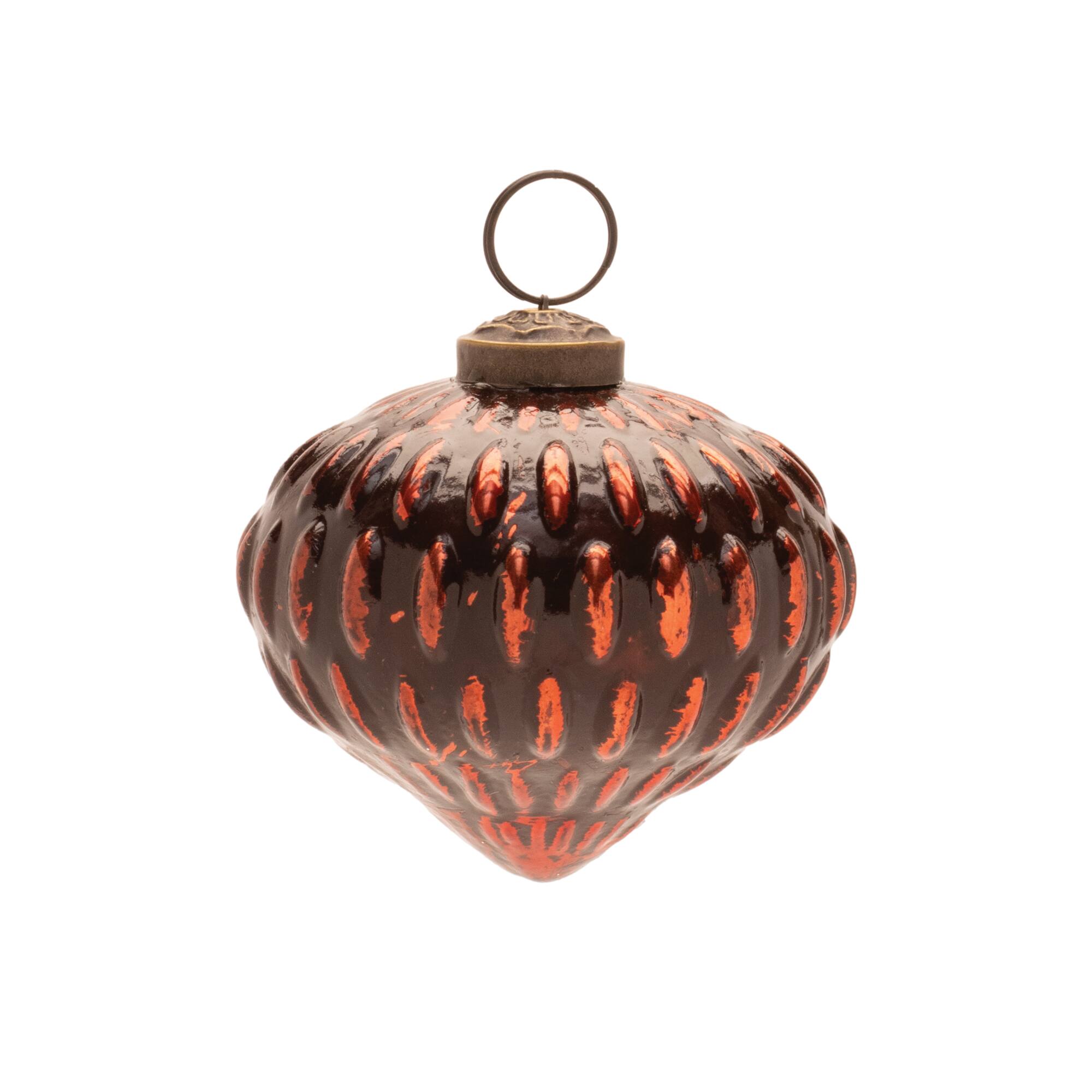 Textured Glass Tree & Onion Ornament Set